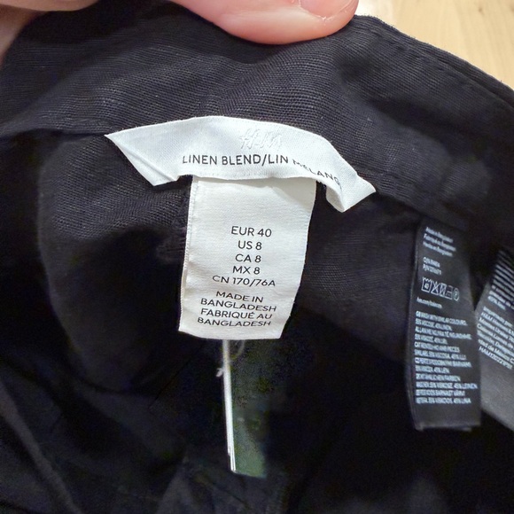 H&M Black Linen-Blend Pants - Picture 2 of 7